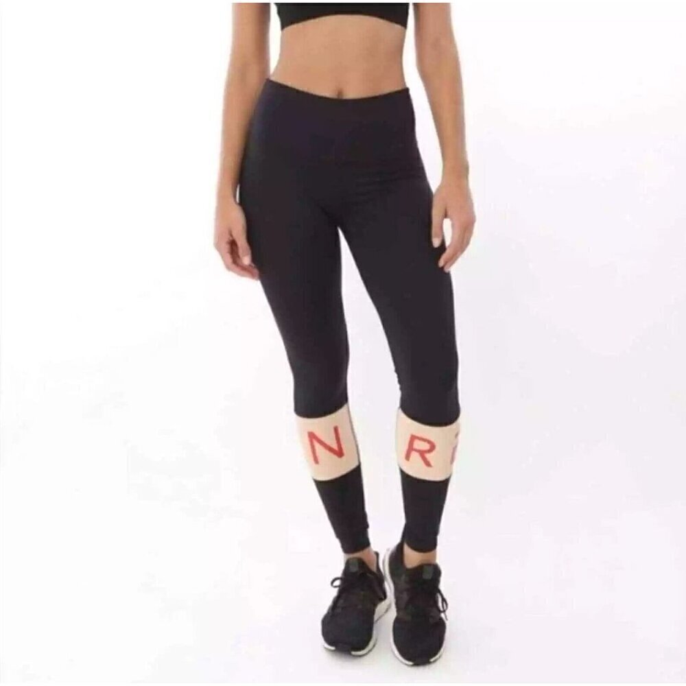 REN Active x REVOLVE Leggings Black Pull On Ankle Length USA Made Women's Medium